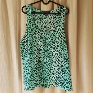 Forever 21 green leopard tank top